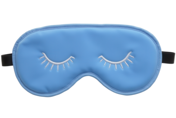 Soft Blue Sleep Mask with Closed Eyes Design for Peaceful Sleep