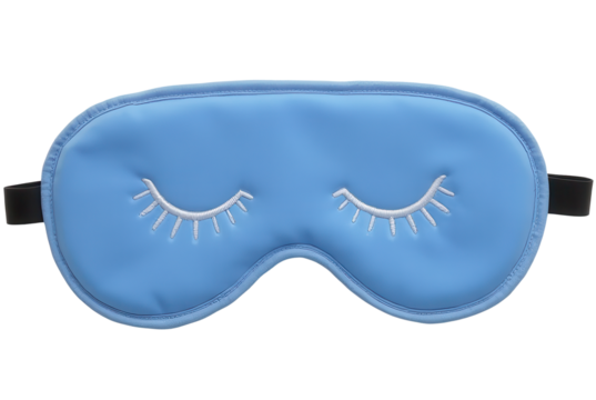 Soft Blue Sleep Mask with Closed Eyes Design for Peaceful Sleep