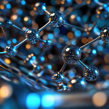 Molecular Nanotechnology in Medicine &ndash; A photographic concept highlighting the potential of molecular nanotechnology in advanced drug delivery systems and medical treatments, with copy space available