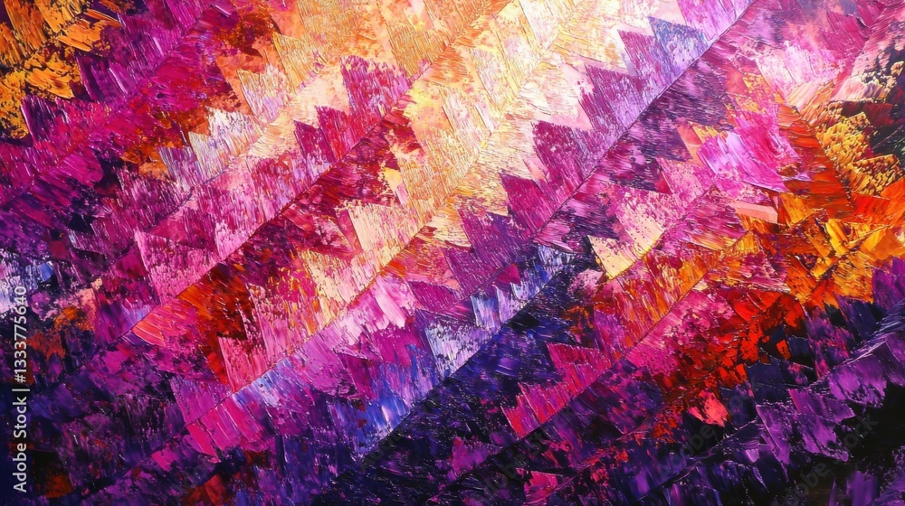 Poster vibrant abstract artwork with dynamic patterns in bold colors