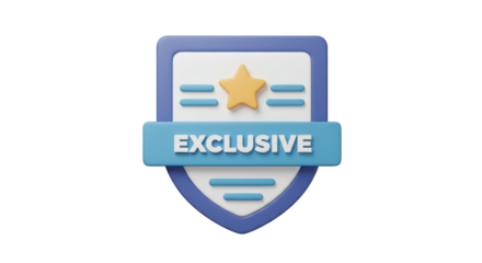 Isolated Gleaming Gold Star on a Blue Exclusive Badge, Representing Premium Quality, Authenticity, and Limited Availability
