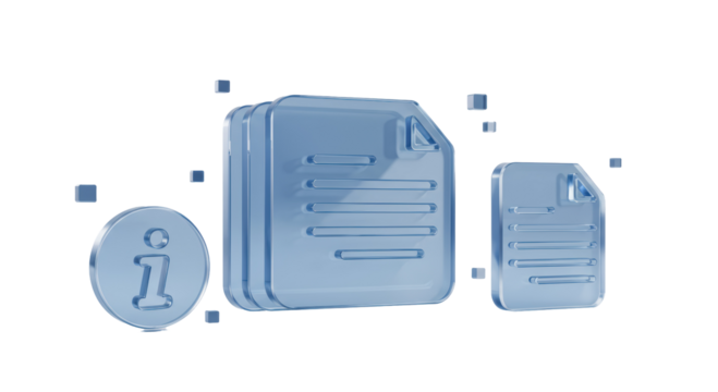 Isolated Documents with Information Icon Set
