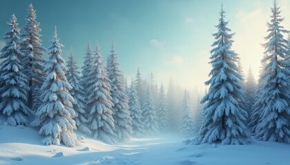 Fototapeta premium winter landscape with trees
