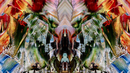 Abstract art background . Hand painting artwork on canvas .