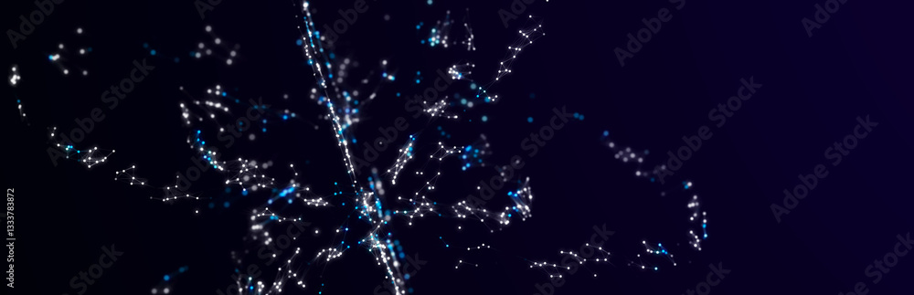 Poster digital technology background. big data visualization. technology and science. 3d rendering.