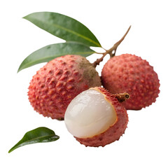 Fresh lychee isolated on transparent background