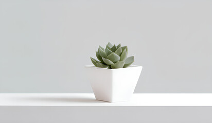 Modern Minimalist Succulent in a Sleek White Planter

