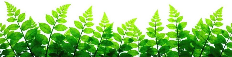 Fototapeta premium Ferns green leaves isolated on white background, verdant, plants, greenery