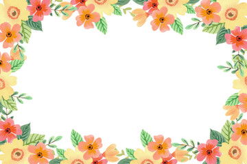 Watercolor flowers background vector for design.