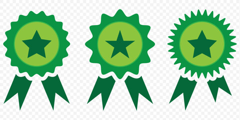 Medal badge for certificate, or diploma in flat design. Award icon in the form of a medal. Icon for the award, icon symbol with ribbon. Medal certification or approval. Vector illustration. EPS 10. 