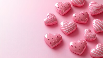 Colorful Pink Heart-Shaped Decorations Perfect for Celebrating Love and Romance in Various Occasions
