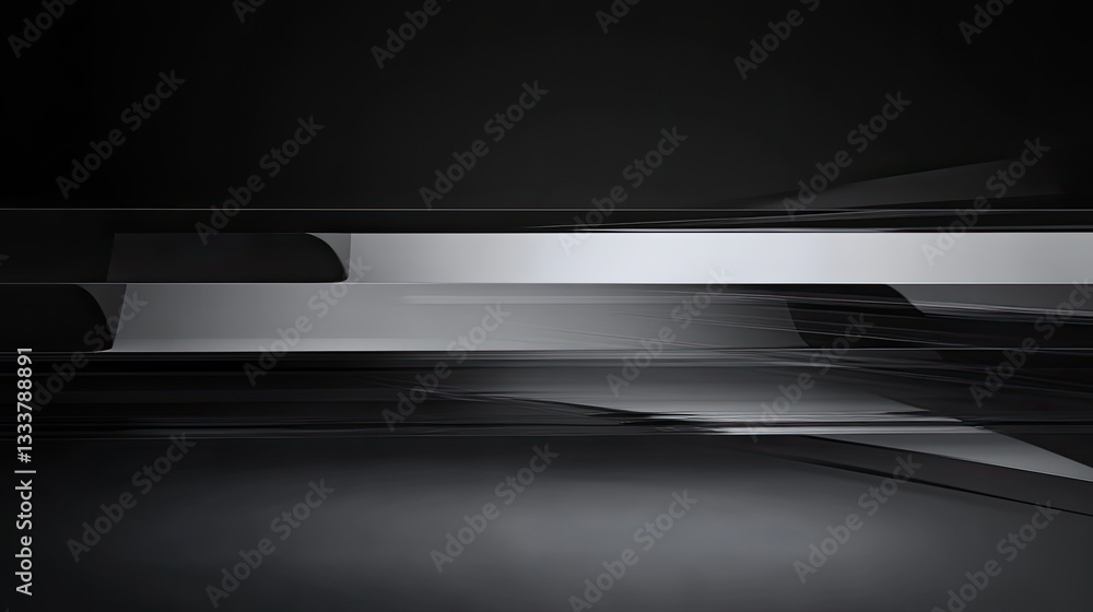 Poster abstract black and white design with smooth lines and shapes
