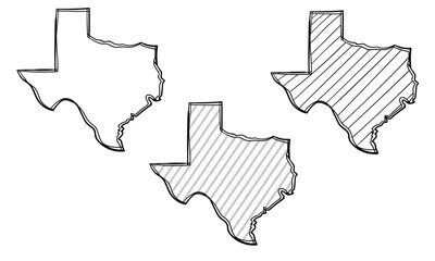 Hand Drawn Texas Map Doodle