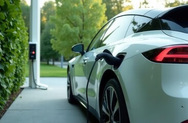 Eco-friendly transportation with electric car charging at home