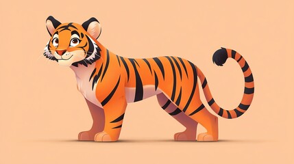 Fototapeta premium Cute cartoon tiger illustration