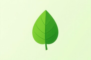 Minimalist ecology concept with green leaf design for environmental awareness