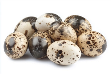 Obraz premium quail eggs isolated on white background clipping path