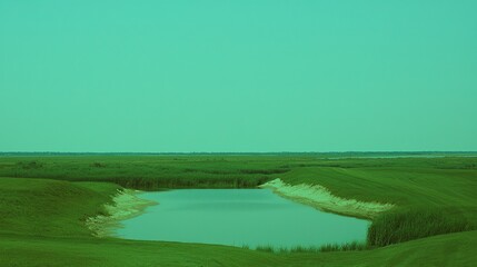 Obraz premium Tranquil reflection scene serene wetland nature photography open landscape aerial view environmental beauty