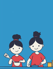 Two Girls Cooking Together