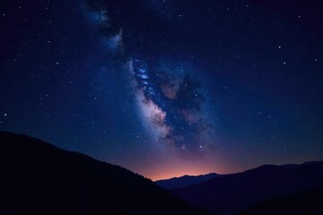 Glowing lights against a dark and starry night sky, space, dark background
