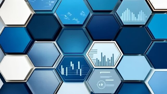 Modern Abstract Hexagonal Background in Blue