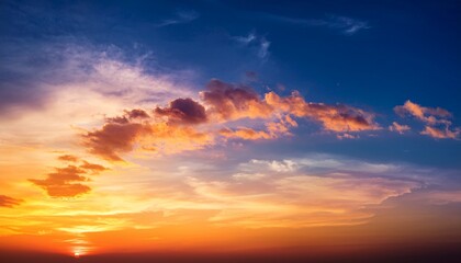 bright orange sky and colorful sky in twilight background