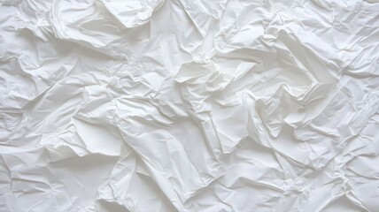 Obraz premium Crumpled White Paper Texture: Abstract Wrinkled Surface Background