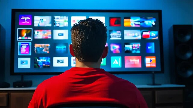 Cozy Evening Watching Streaming Apps on TV
