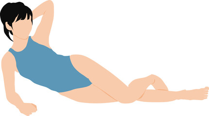 Fototapeta premium ポーズをとる水着を着た女性のイラスト