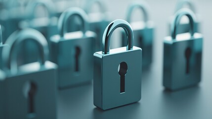 Fototapeta premium A blockchain security concept with interconnected encrypted nodes. Strong contrast and high precision.
