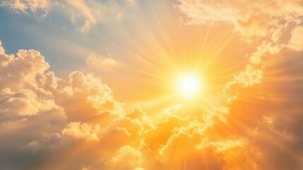 Sunset aerial view and Clouds with a clear view of the Sun light background Sky sunlight summer cloudy 