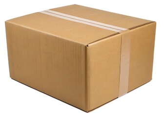 box isolated on white background. Blank white gift box on white background. White rectangular box isolated on background. Brown box on white background with clipping path