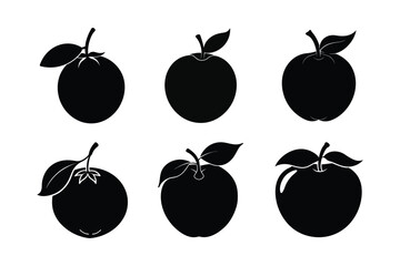 Ebony Fruit – Diospyros mespiliformis silhouette vector illustration