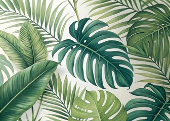 leaf background. abstract background. background wallpaper. Close-up of dew drops on leaf.  abstract green leaf texture, nature background, tropical leaf. Green leaves seamless pattern background. 