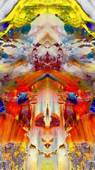 Fototapeta premium Abstract art background . Hand painting artwork on canvas .