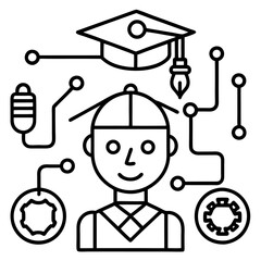 Modern Artificial Intelligence Symbols for Digital and Tech Projects
