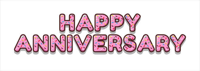 happy anniversary typography art design vector