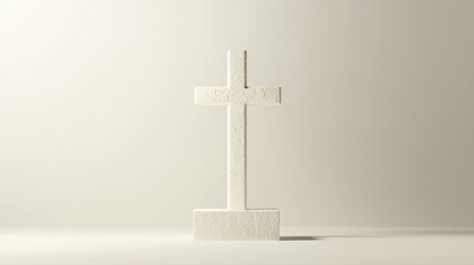 Clean, subtle design featuring a cross and white lilies on a light background, perfect for Easter Mass invitations, church bulletins, or spiritual spring-themed announcements.
