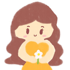 Cute Girl With Flower