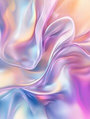 Elegant flowing silk fabric with iridescent and colorful highlights