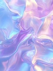 Fototapeta premium Abstract iridescent flowing fabric displaying various pastel colors with light