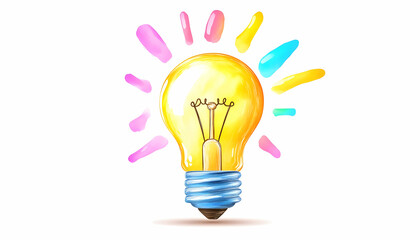 Colorful lightbulb idea, bright, innovation concept