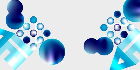 Simple shapes - circles, triangles, rectangles abstract background. Vector Illustration For Wallpaper, Banner, Background, Card, Book Illustration, landing page