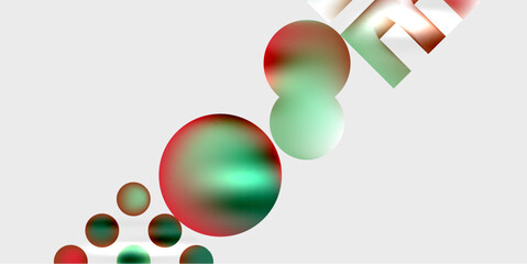 Simple shapes - circles, triangles, rectangles abstract background. Vector Illustration For Wallpaper, Banner, Background, Card, Book Illustration, landing page