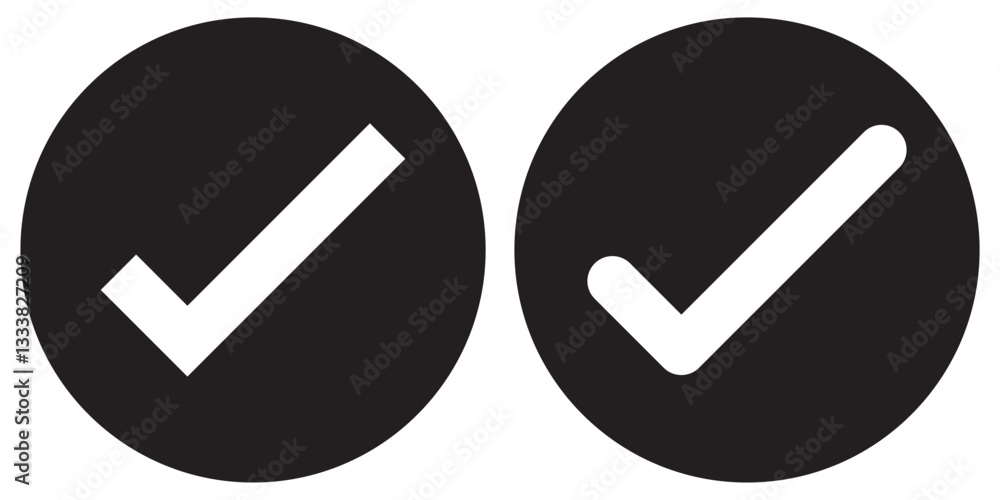 Poster choices icon. yes or true solid icon. tick mark with checkbox icon. black checkmark sign for app, ui
