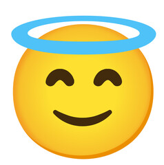 happy smiley face with halo 