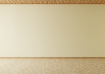 Living room with empty cream walls.3D rendering.