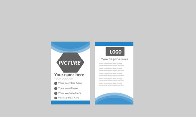 Modern Identity Card With Gradient Blue Navy Abstract Liquid