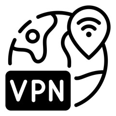 Global VPN Connection: A minimalist illustration depicts a VPN connection over the globe, symbolizing secure and private access to the internet from anywhere in the world.