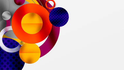 Abstract Geometric Background with Overlapping Transparent Shapes